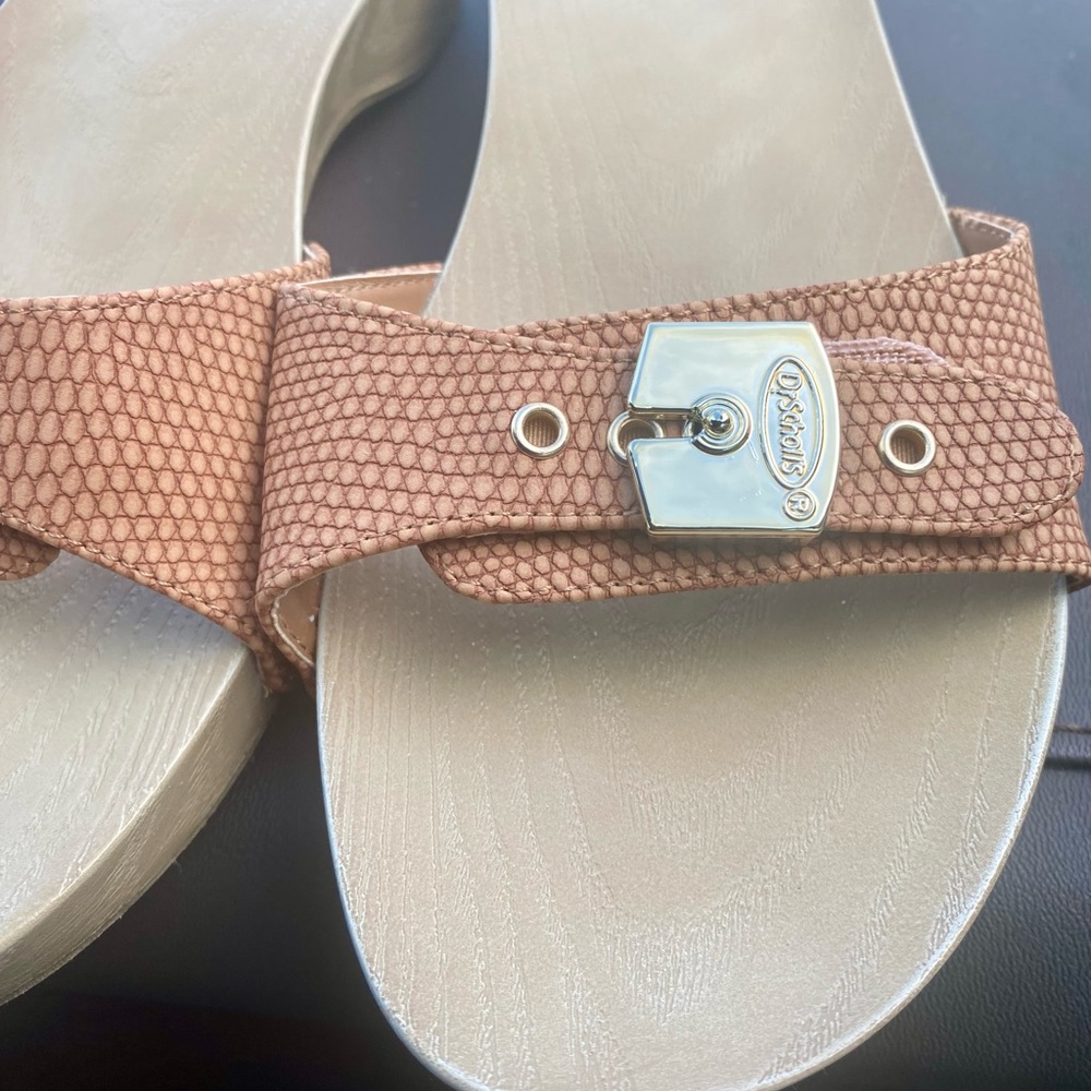 Dr. Scholl's Tan Textured Slide Sandals - Picture 2 of 8